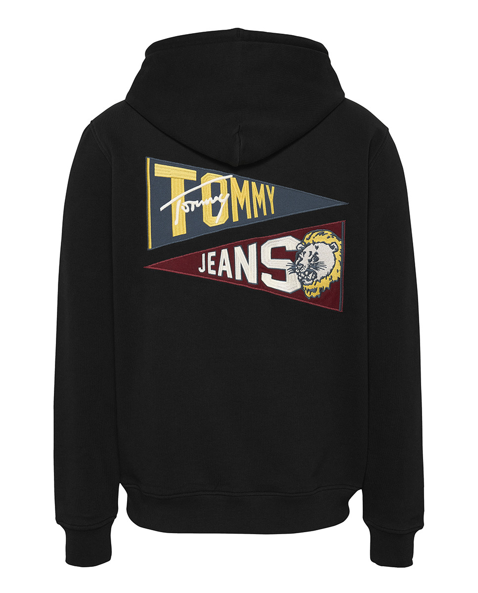 Sweatshirt com Capuz e Costas Estampadas Preto-5