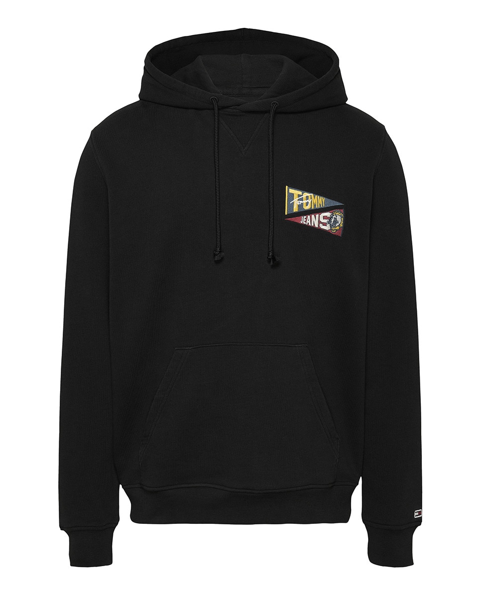 Sweatshirt com Capuz e Costas Estampadas Preto-4