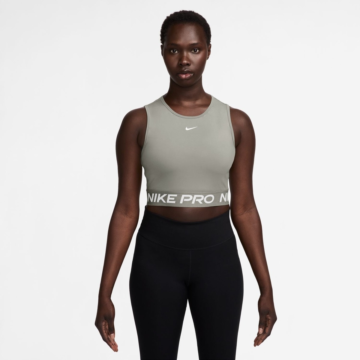 T-shirt de mulher Pro Nike Caqui-1
