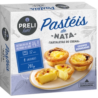 Pasteis de Nata Cozidos embalagem 240 g - Preli