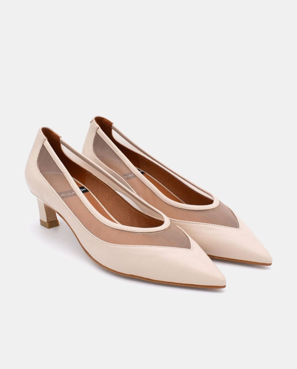Sapatos de Salto Branco-marfim-2