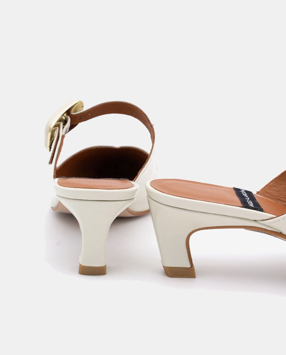 Sapatos de Salto Branco-marfim-6
