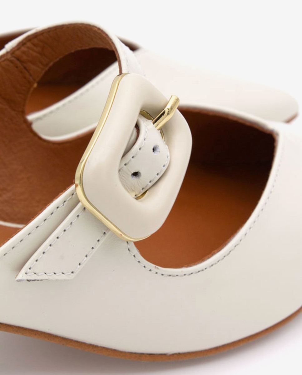 Sapatos de Salto Branco-marfim-5