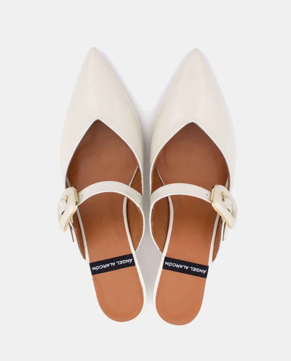 Sapatos de Salto Branco-marfim-4