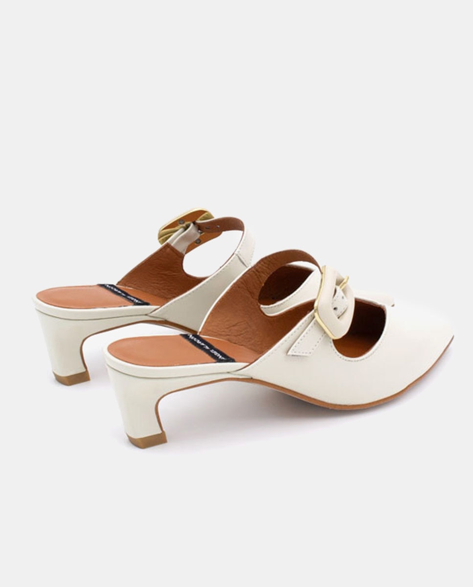 Sapatos de Salto Branco-marfim-3