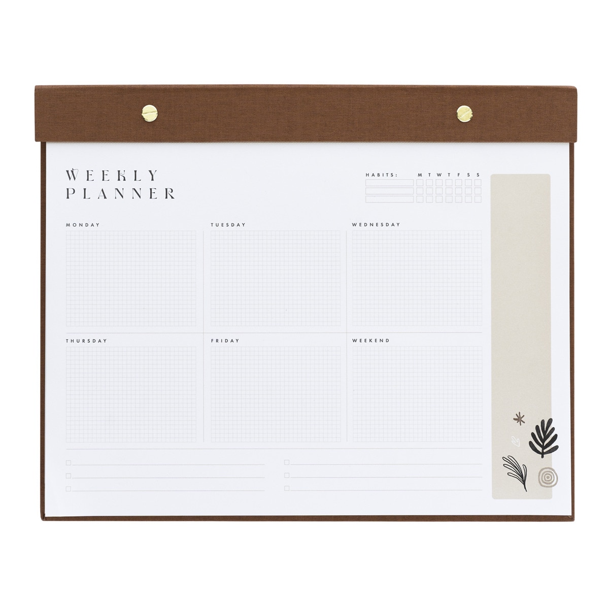 Planificador semanal Kalima Kokonote branco Branco / Castanho-1