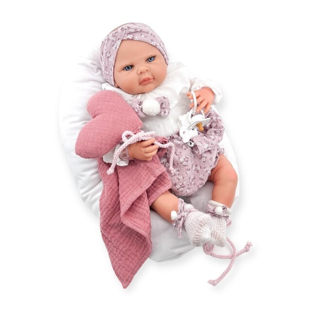 Imagem 0 de Reborn Vestido Camisa branca + Mecanismo do coração Besistos e almofada Maquilhagem cor-de-rosa
