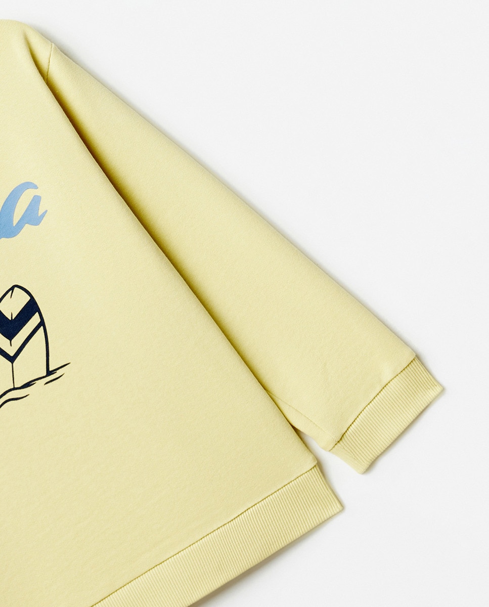 Sweatshirt Básica com Estampado Amarelo-3