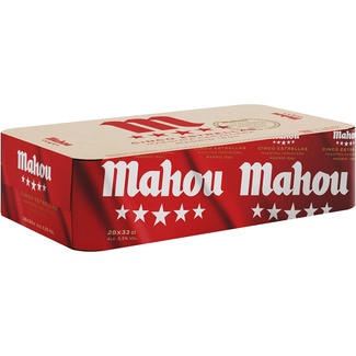 cerveza rubia especial pack 28 latas 33 cl - Mahou 5 Estrellas