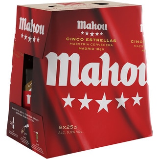 cerveza rubia especial pack 6 botellas 25 cl - Mahou 5 Estrellas