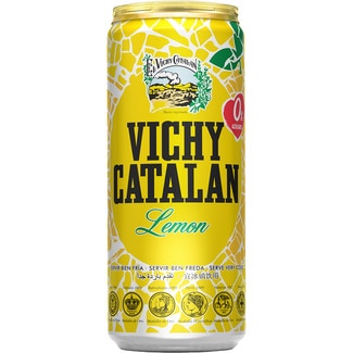 agua mineral natural con gas sabor limón lata 33 cl - Vichy Catalan
