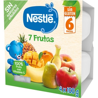 tarrinas de 7 frutas sin gluten desde 6 meses pack 4 envases 100 g - Nestle