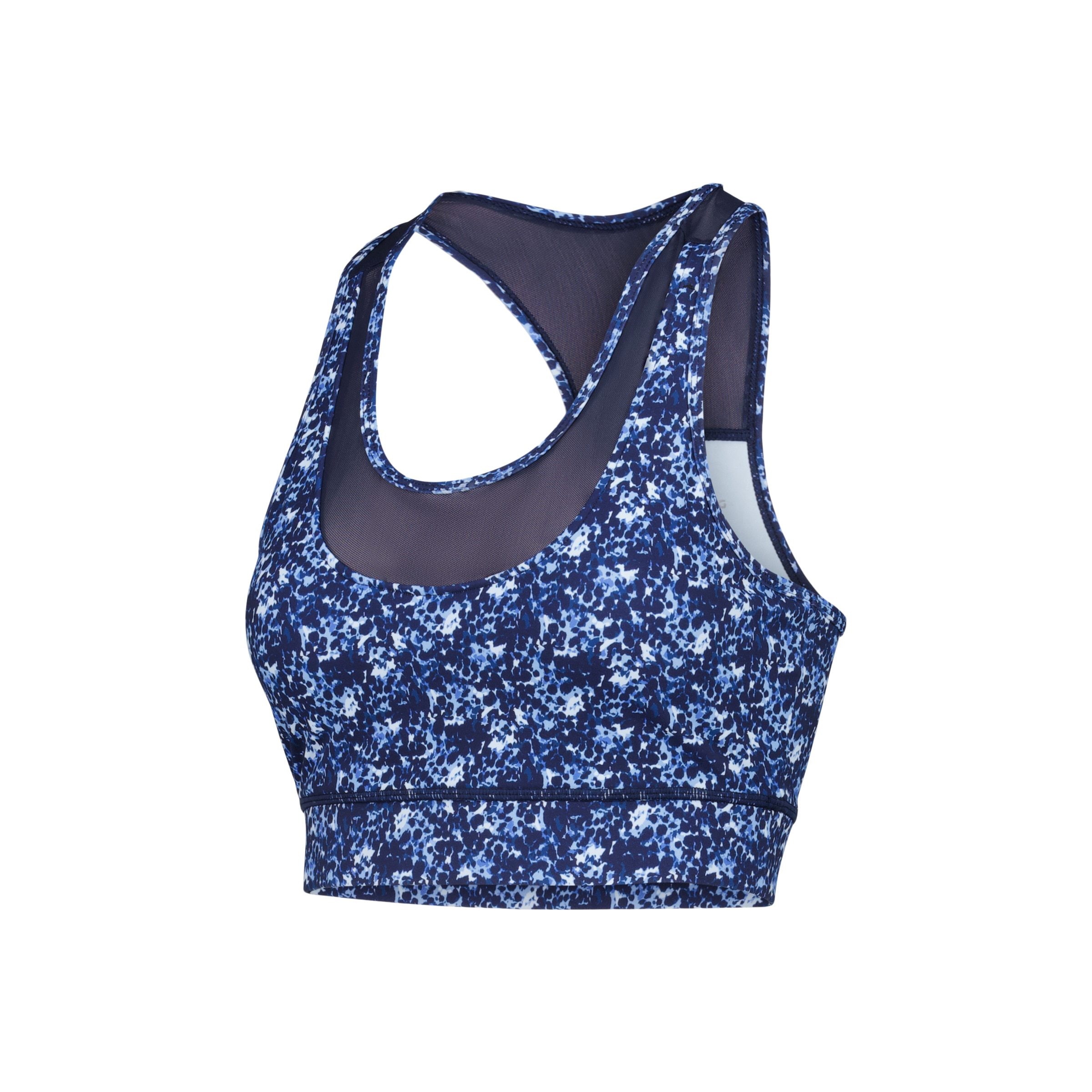 Top de Training de Mulher com Mesh Azul-4