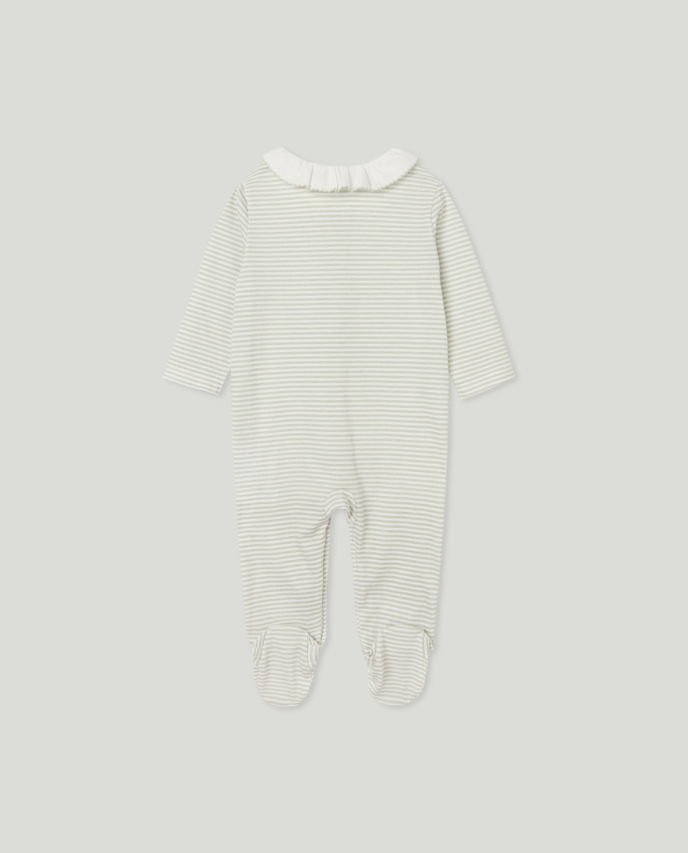 Babygrow Básico Comprido de Bebé às Riscas Verde-2