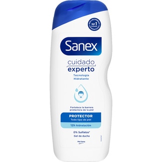 gel de baño Protector con prebiótico natural 0% sulfatos botella 600 ml para todo tipo de piel - Sanex Cuidado Experto