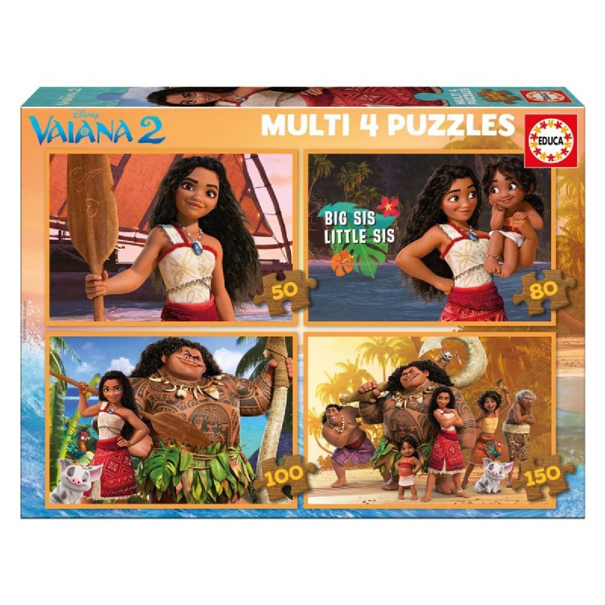 Puzzle Progressivo 50-80-100-150 Peças Moana 2 1