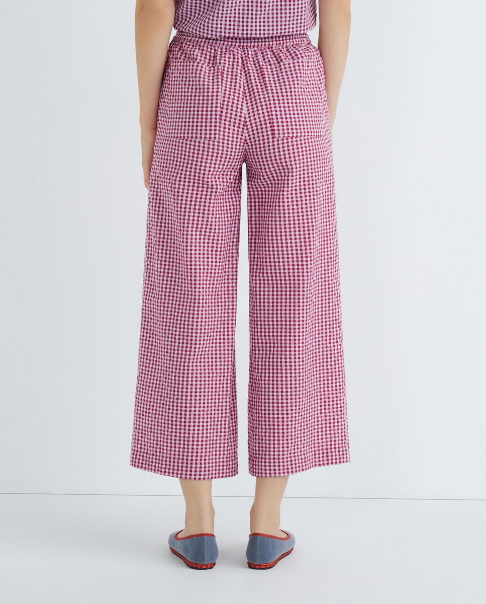 Pantalón mujer vichy culotte Rosa-3