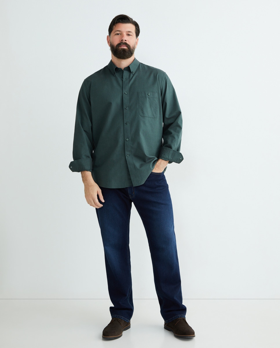 Camisa Tamanhos Grandes Classic Fit Verde-escuro-2