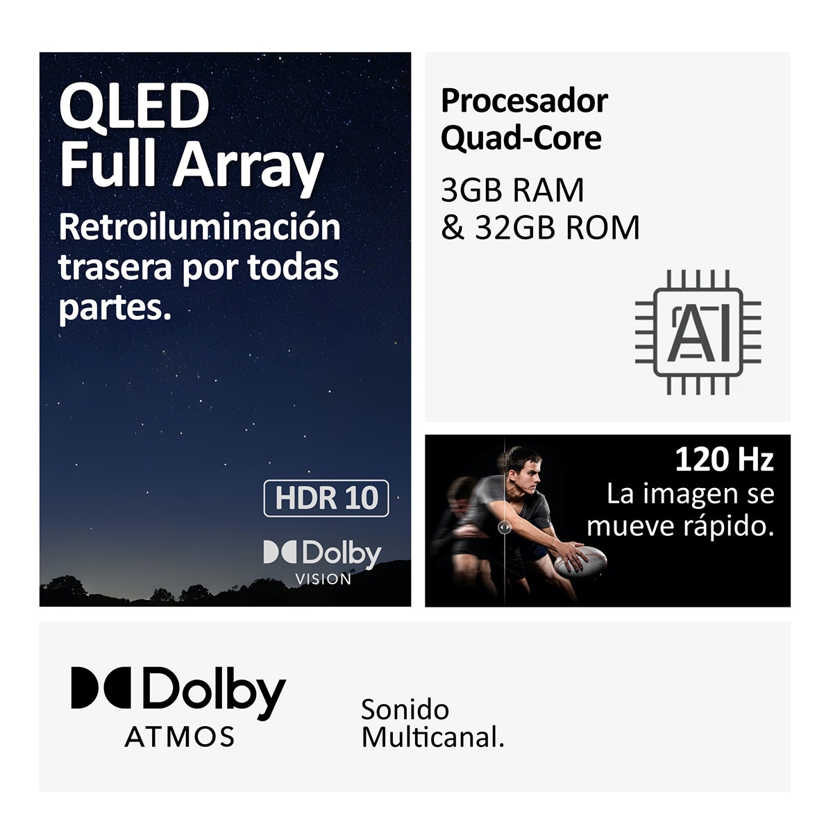 TV QLED 247cm (98") Haier H98S900UX 4K UHD, Full Array, Smart Google TV, Dolby Vision, Dolby Atmos Plata-13