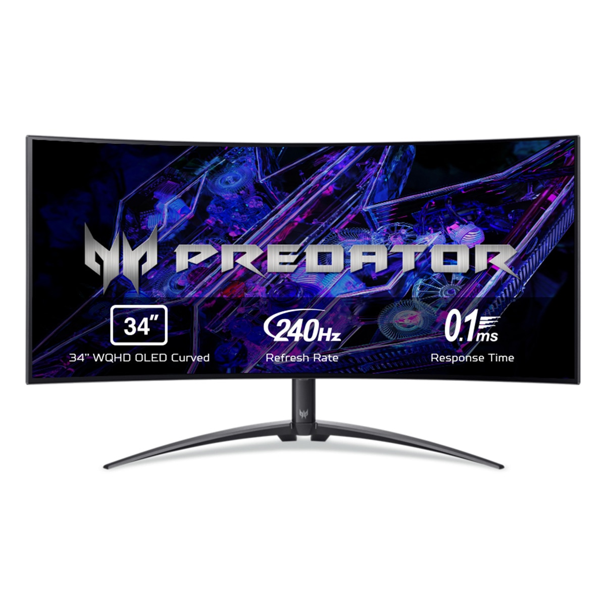 Monitor PC Gaming Curvo 86,42 cm (34") Acer PREDATOR X34Xbmiiphuzx OLED, 240 Hz, WQHD, AMD Freesyn Premium, con altavoces Negro-1