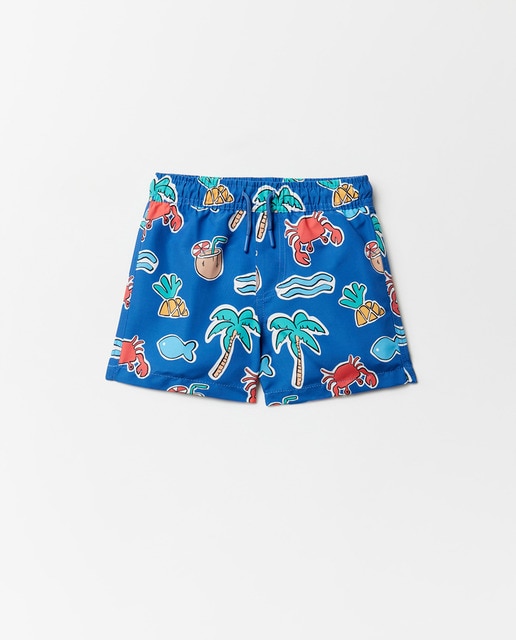 Imagem 0 de Calções de Banho com Estampado de Praia