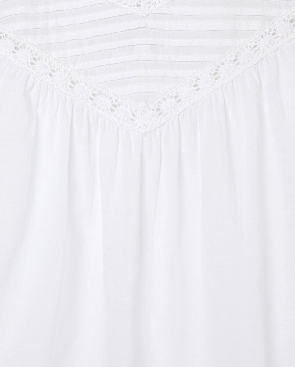 Camisón con tirante de encaje Verde Agua-4
