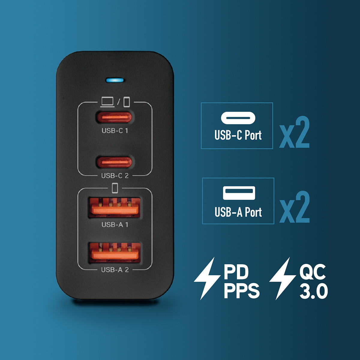 Cargador NGS BUD 100W 2xUSB-C GaN Negro-6