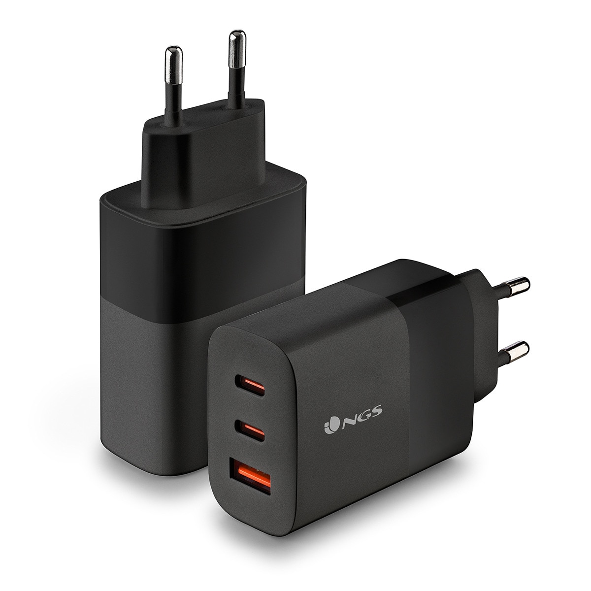 Cargador NGS BUD 65W 2xUSB-C GaN Negro-4