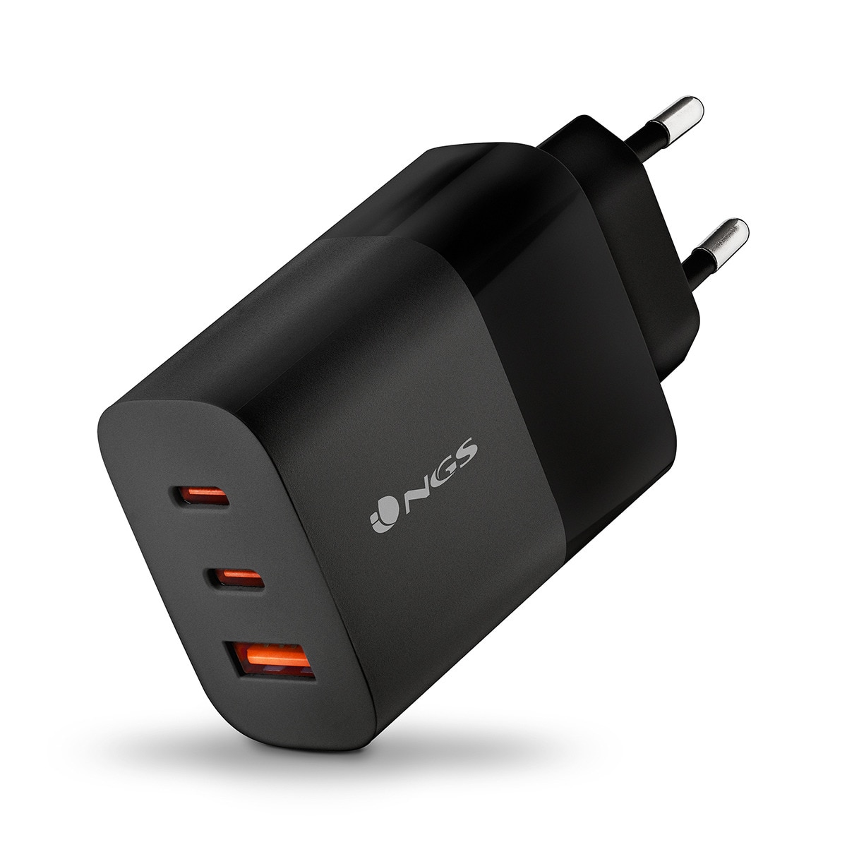 Cargador NGS BUD 65W 2xUSB-C GaN Negro-2