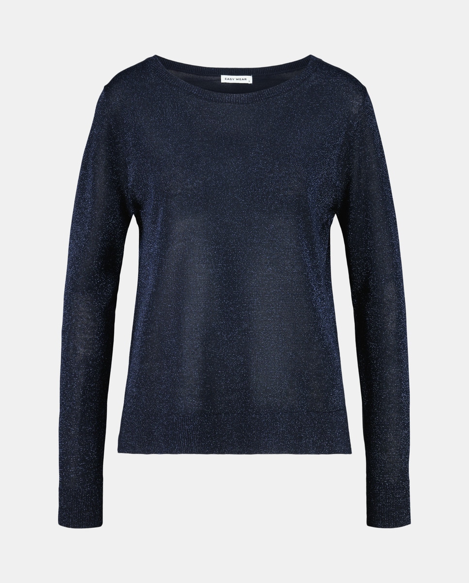 Camisola de Malha de Fio Metalizado Prata-4