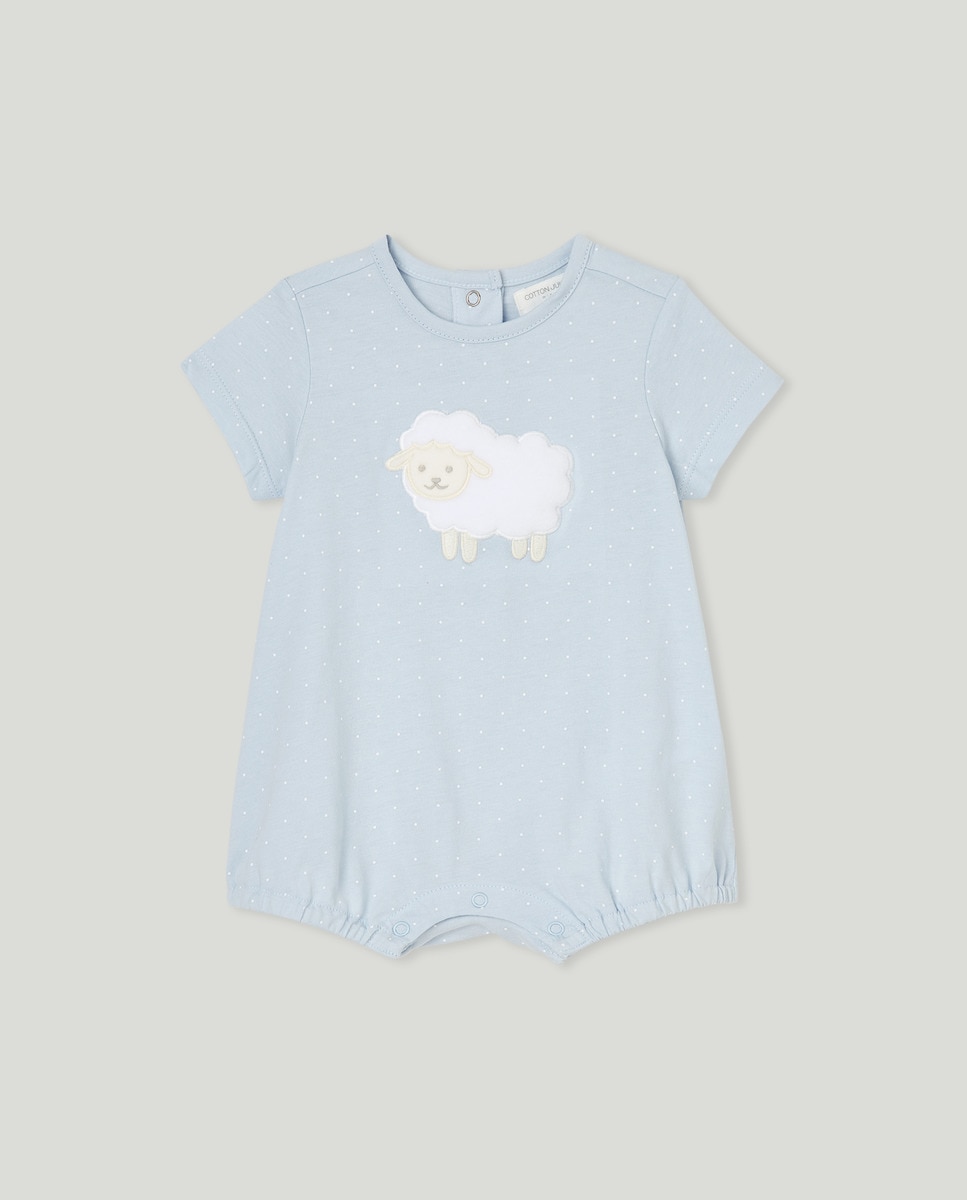 Babygrow Curto de Bebé Azul-1