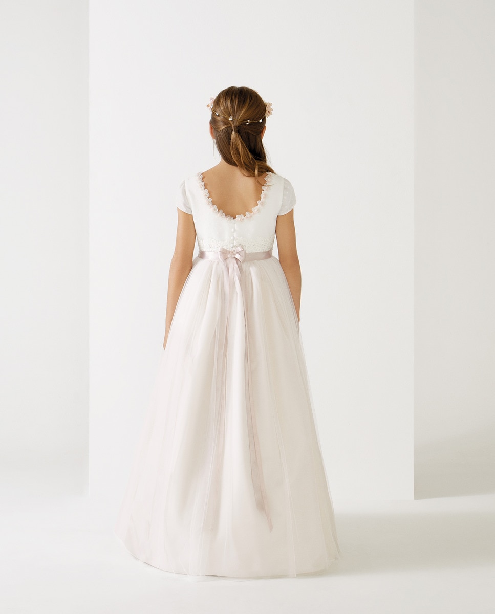 Vestido de Comunhão Glicina Branco-marfim-4