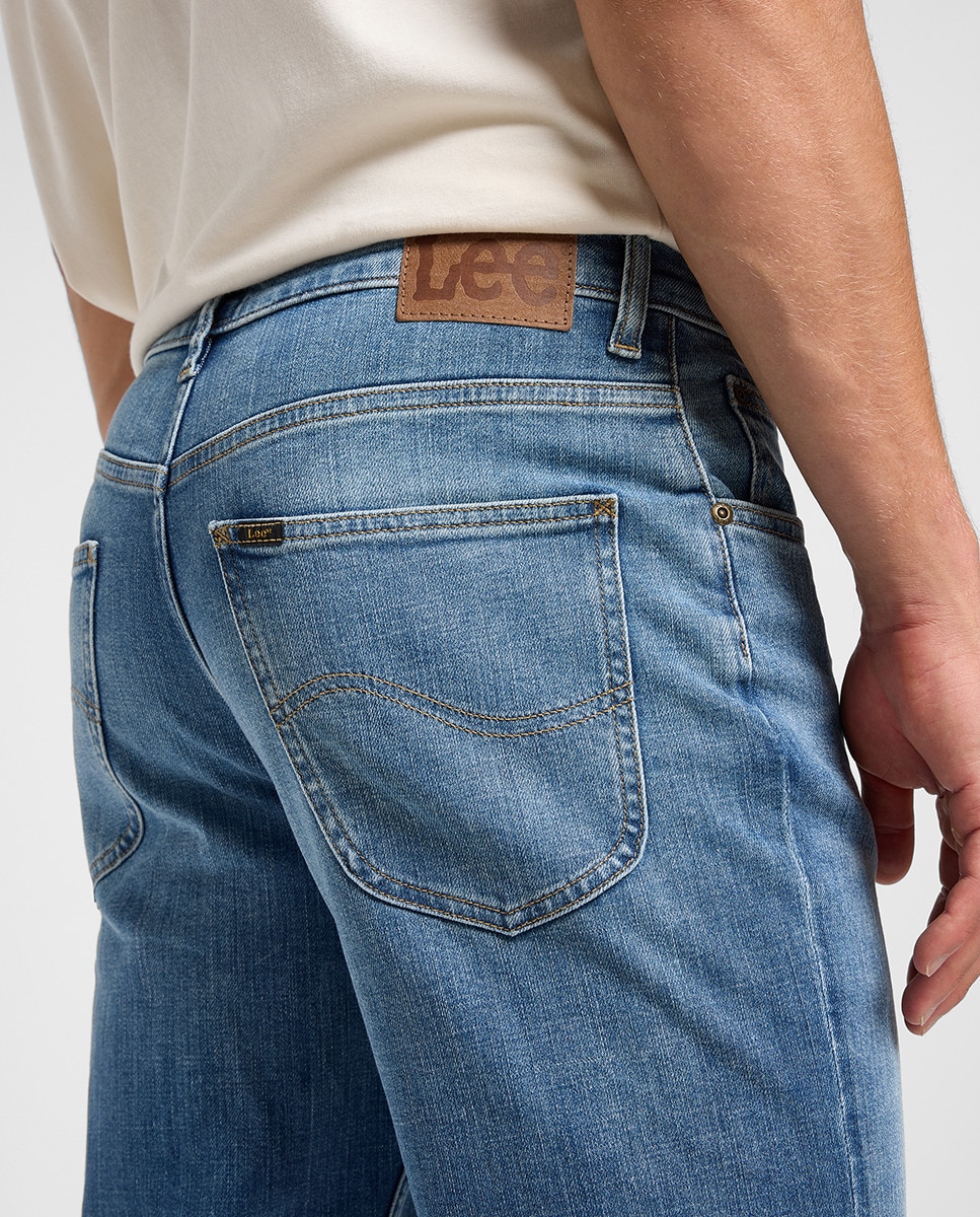 Jeans de 5 Bolsos Brooklyn Straight Azul-5
