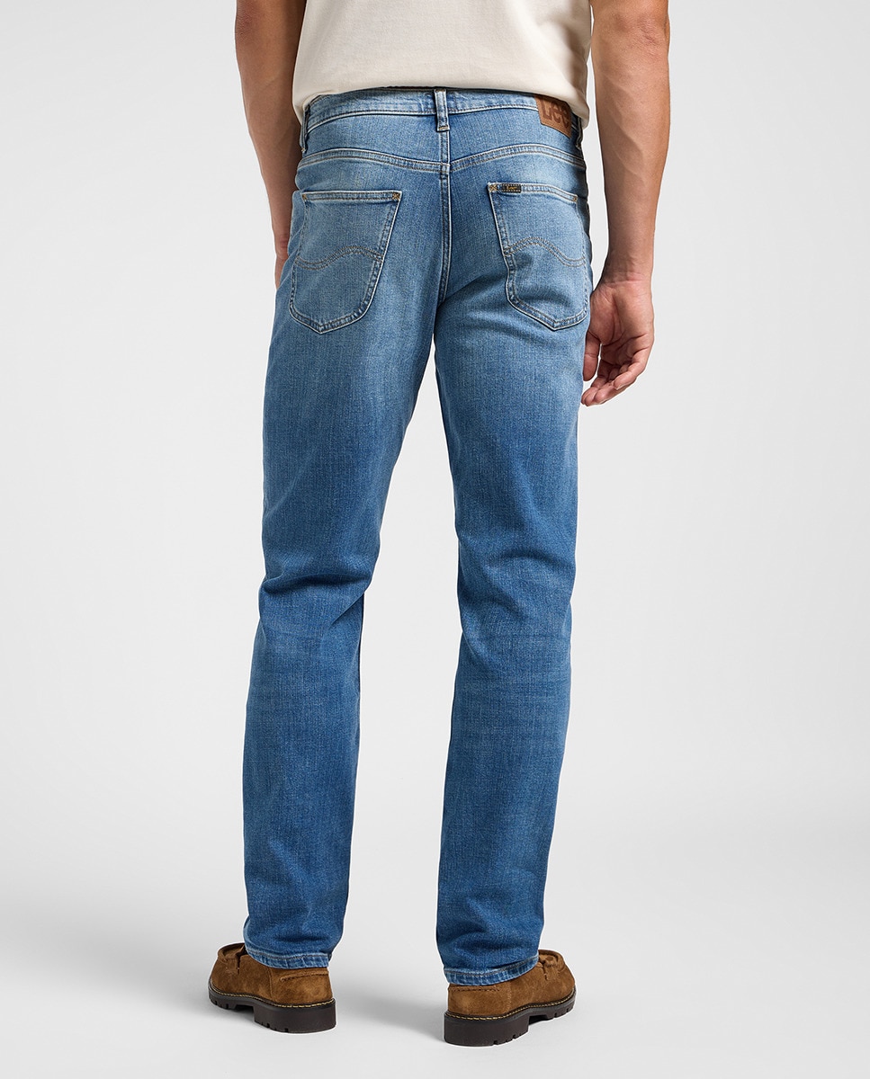 Jeans de 5 Bolsos Brooklyn Straight Azul-3