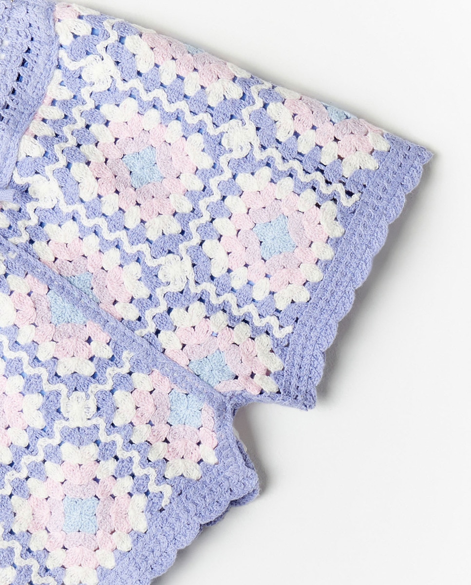 Calções de Crochet Azul-5