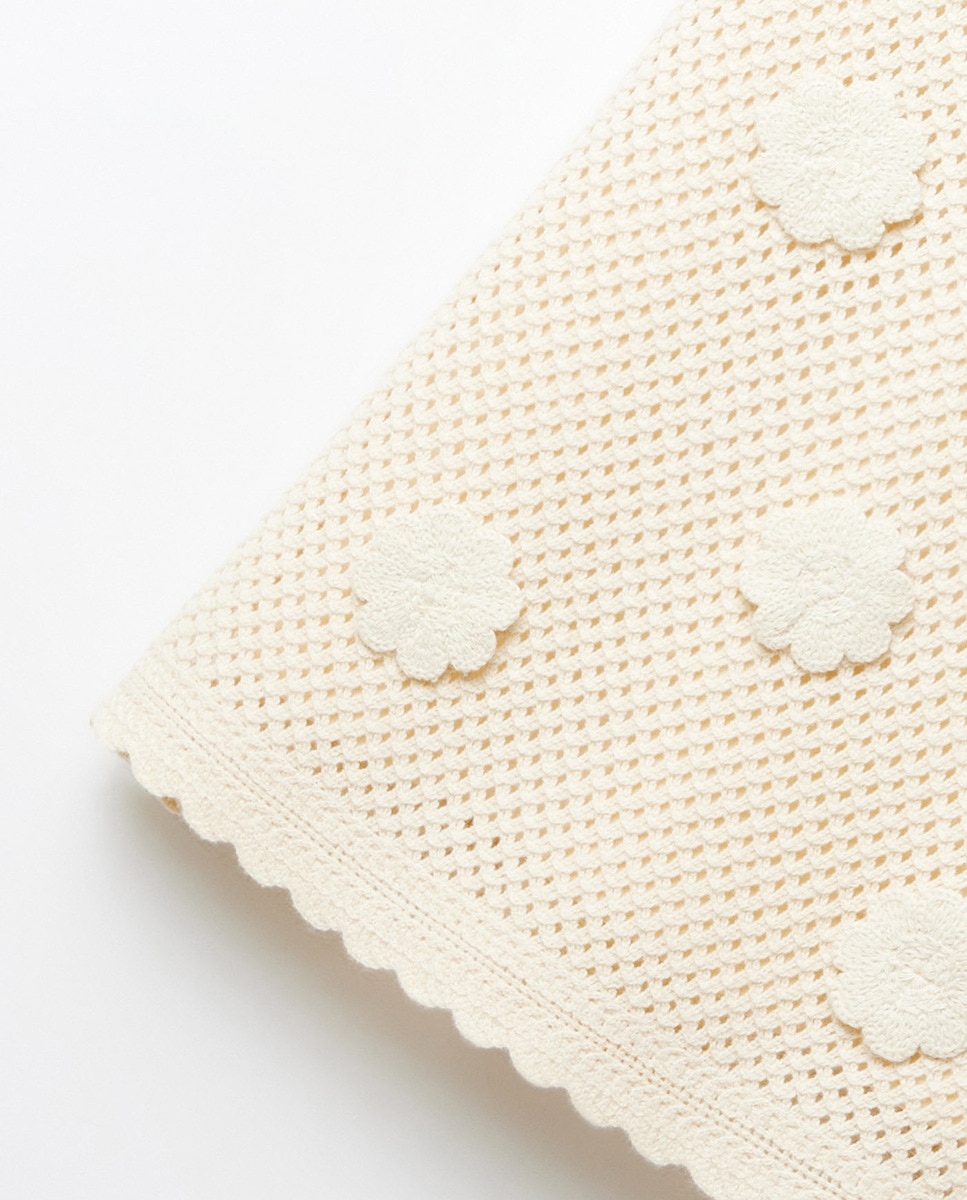 Vestido de Tricot com Rendilhado Cru-6