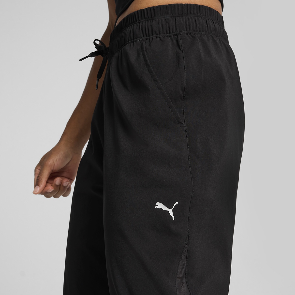 Calças de Mulher Lace Woven Preto-3