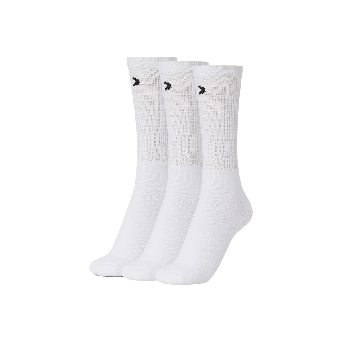 Pack de Três Pares de Meias de Treino com Cano Alto Branco-1