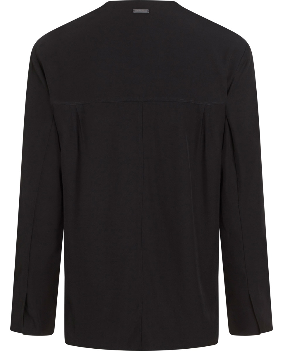Blusa com Decote em V Preto-5