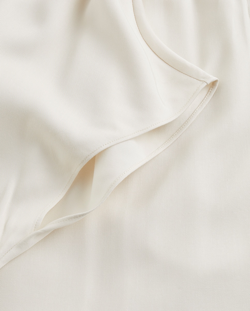 Blusa de mulher de manga curta Branco-7