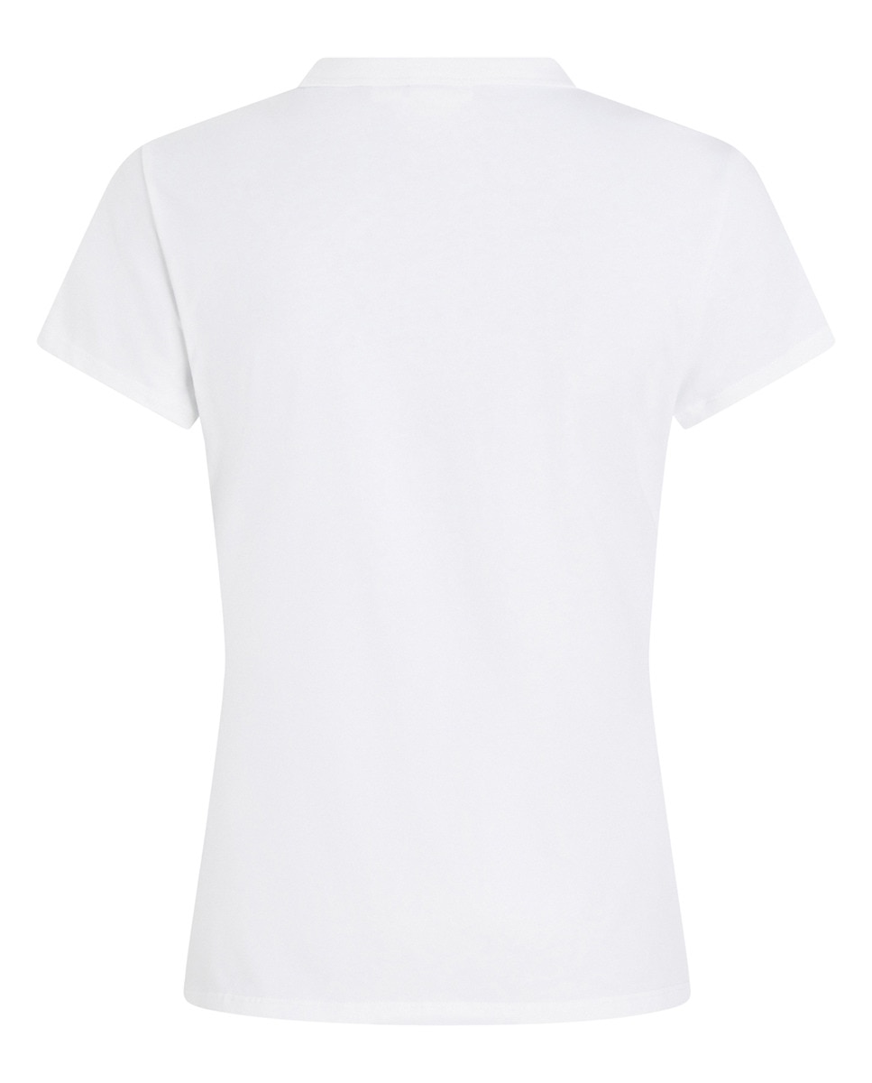 T-shirt com Monograma Acetinado Branco-5