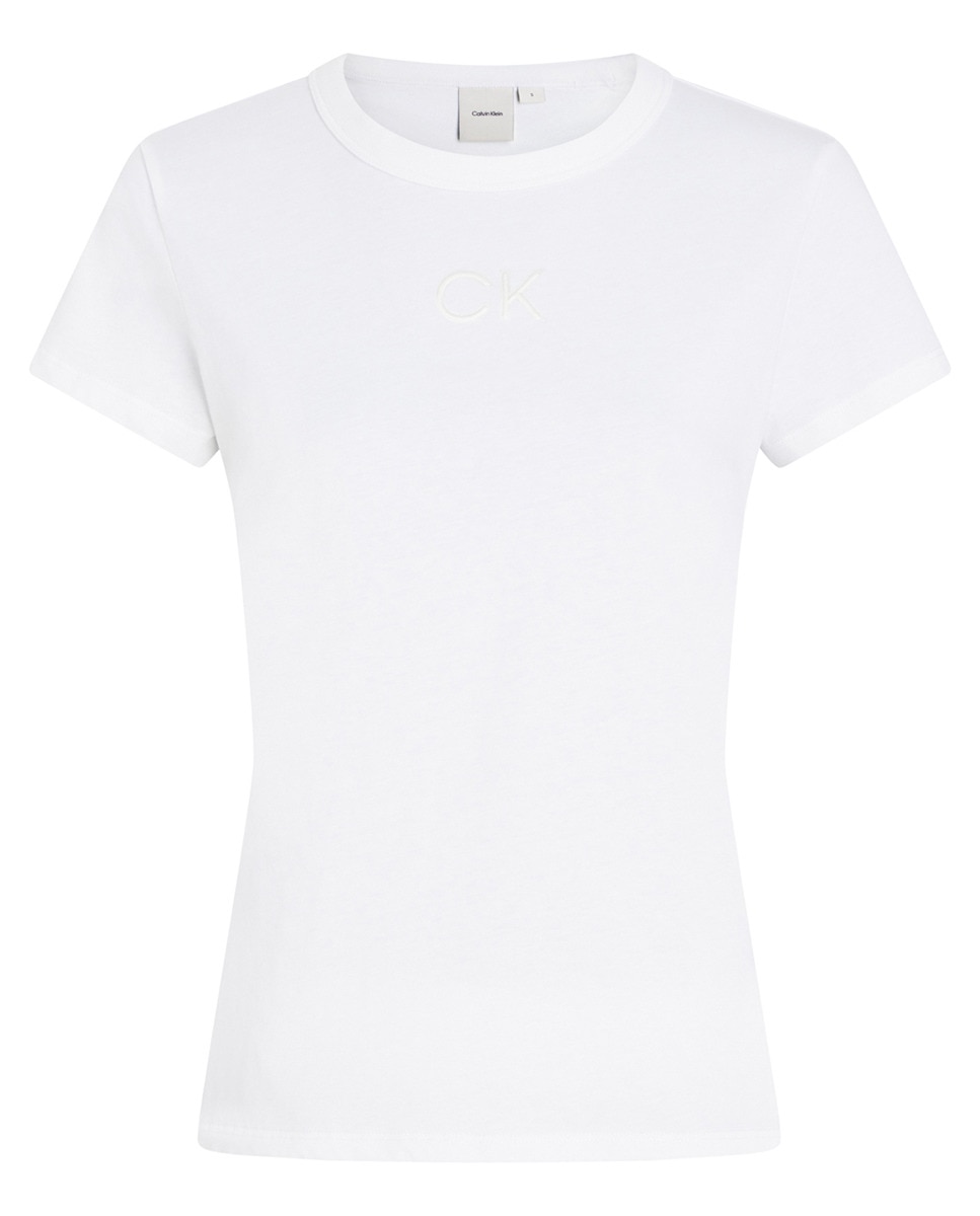 T-shirt com Monograma Acetinado Branco-4
