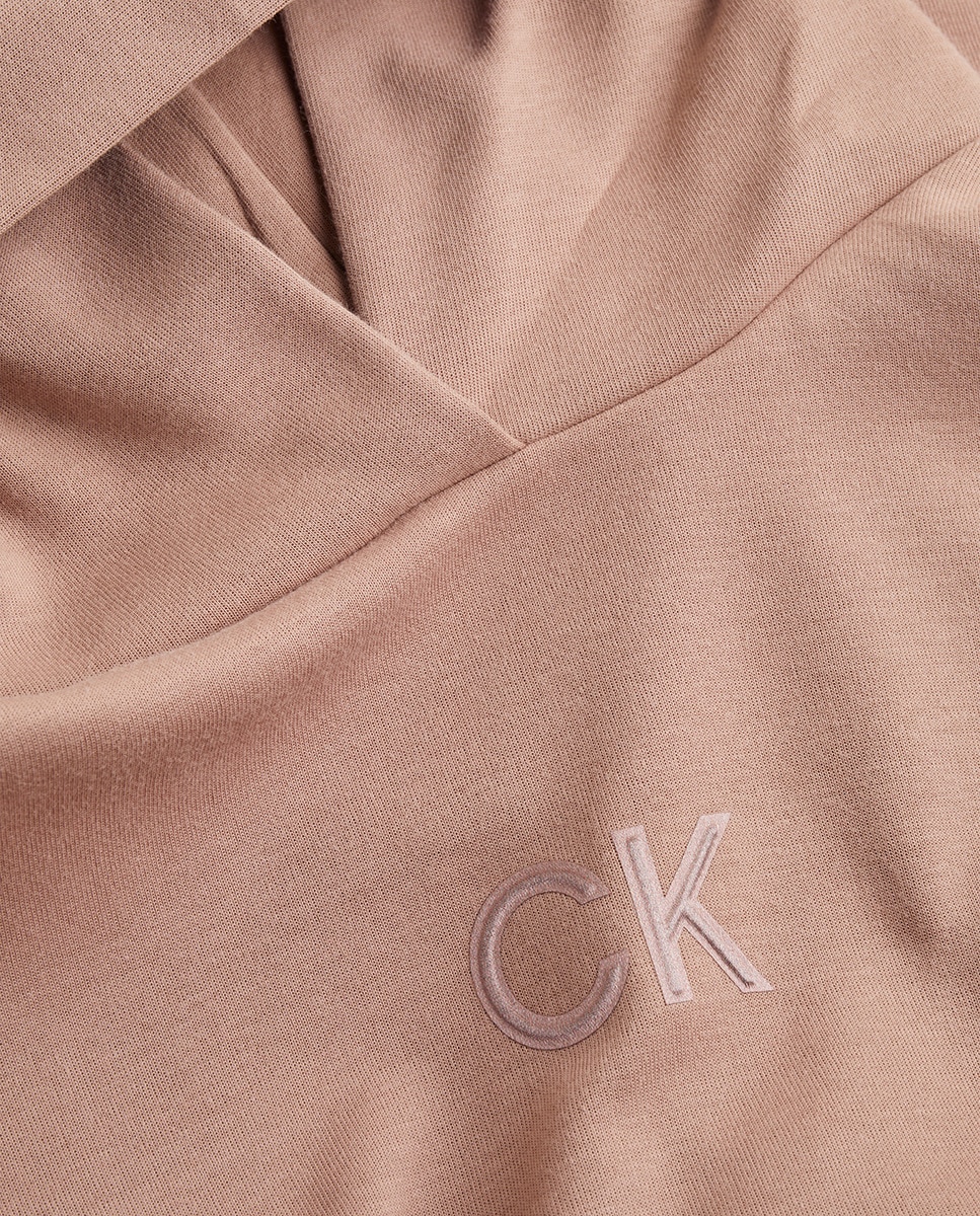 Sweatshirt com Capuz e Monograma Castanho-claro-7