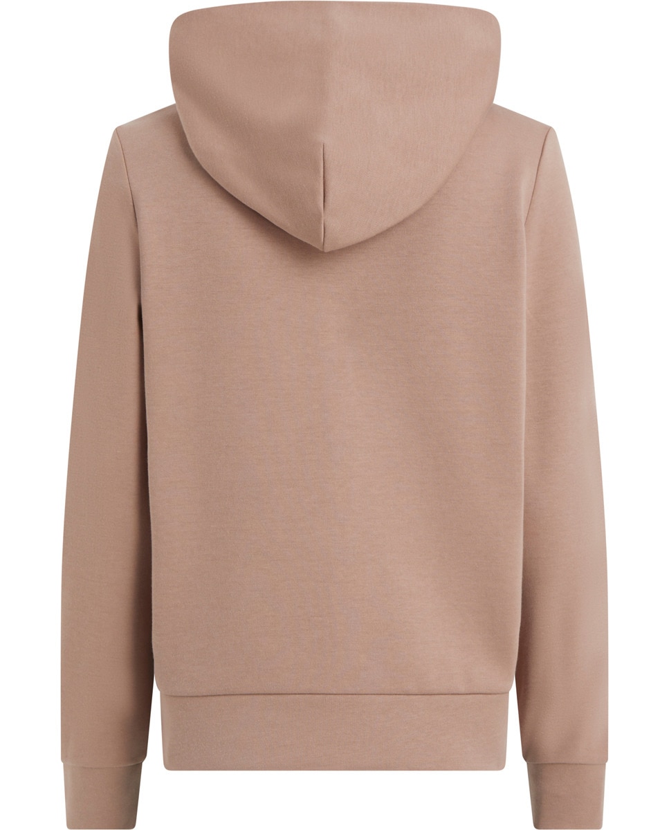 Sweatshirt de mulher com fecho de correr e logótipo Castanho-claro-5
