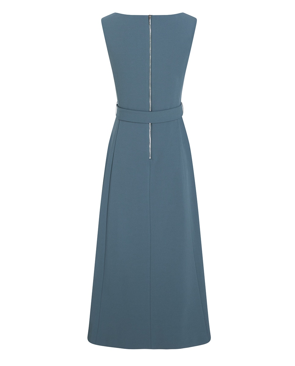 Vestido Midi em Scuba Crepe Azul-5