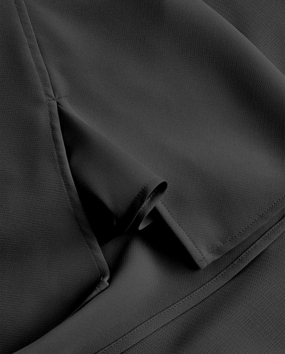 Vestido Curto de Crepe Preto-7