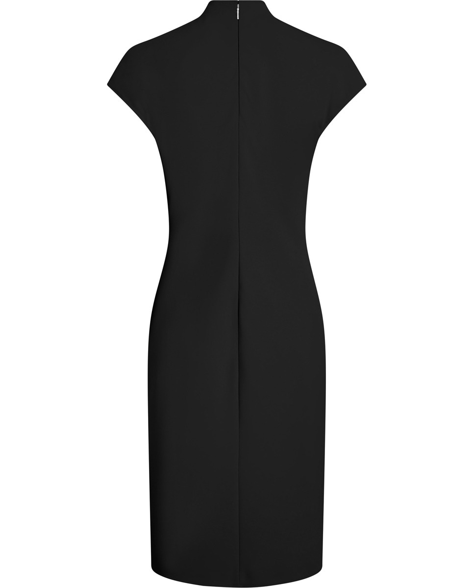 Vestido Curto de Crepe Preto-5