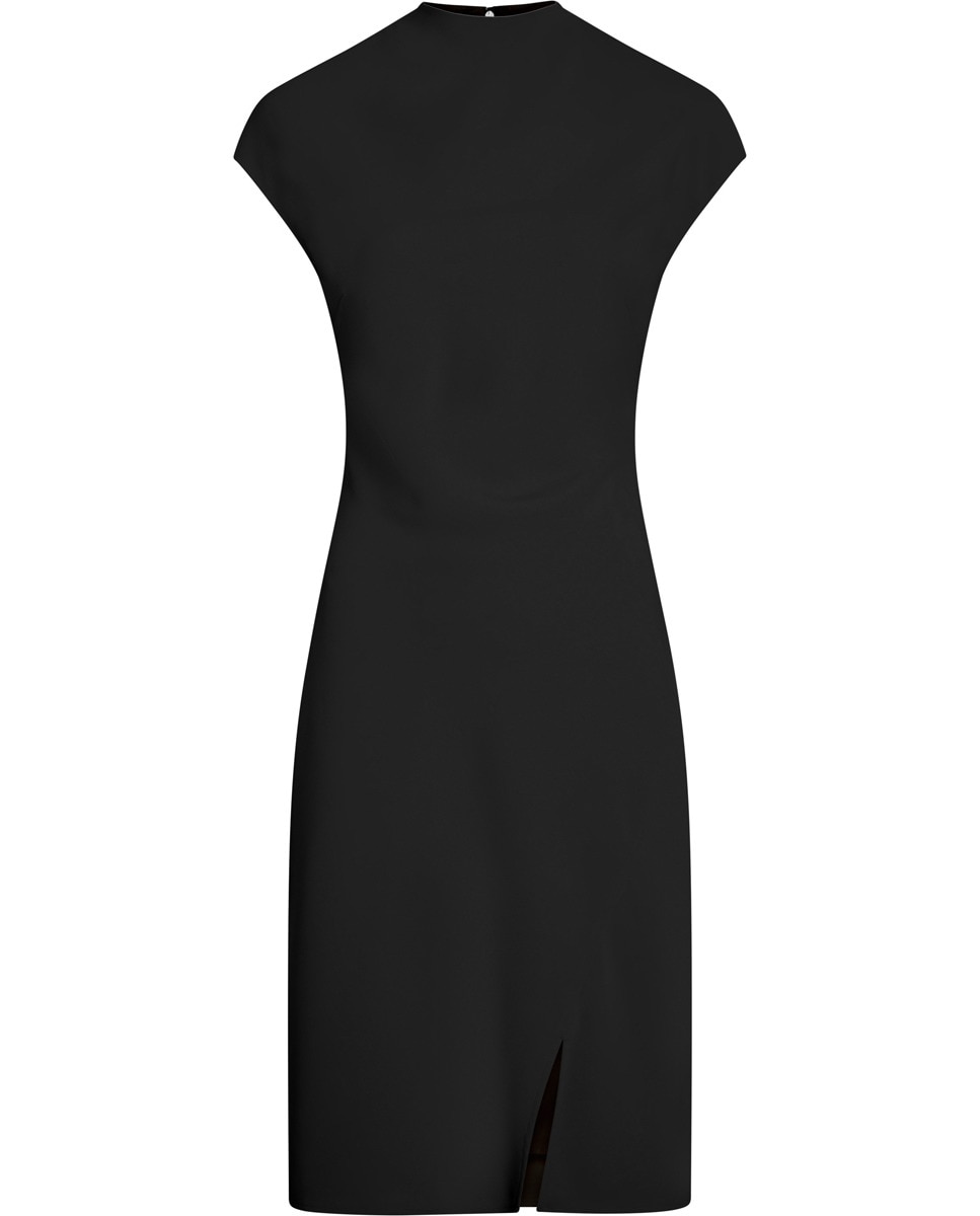 Vestido Curto de Crepe Preto-4