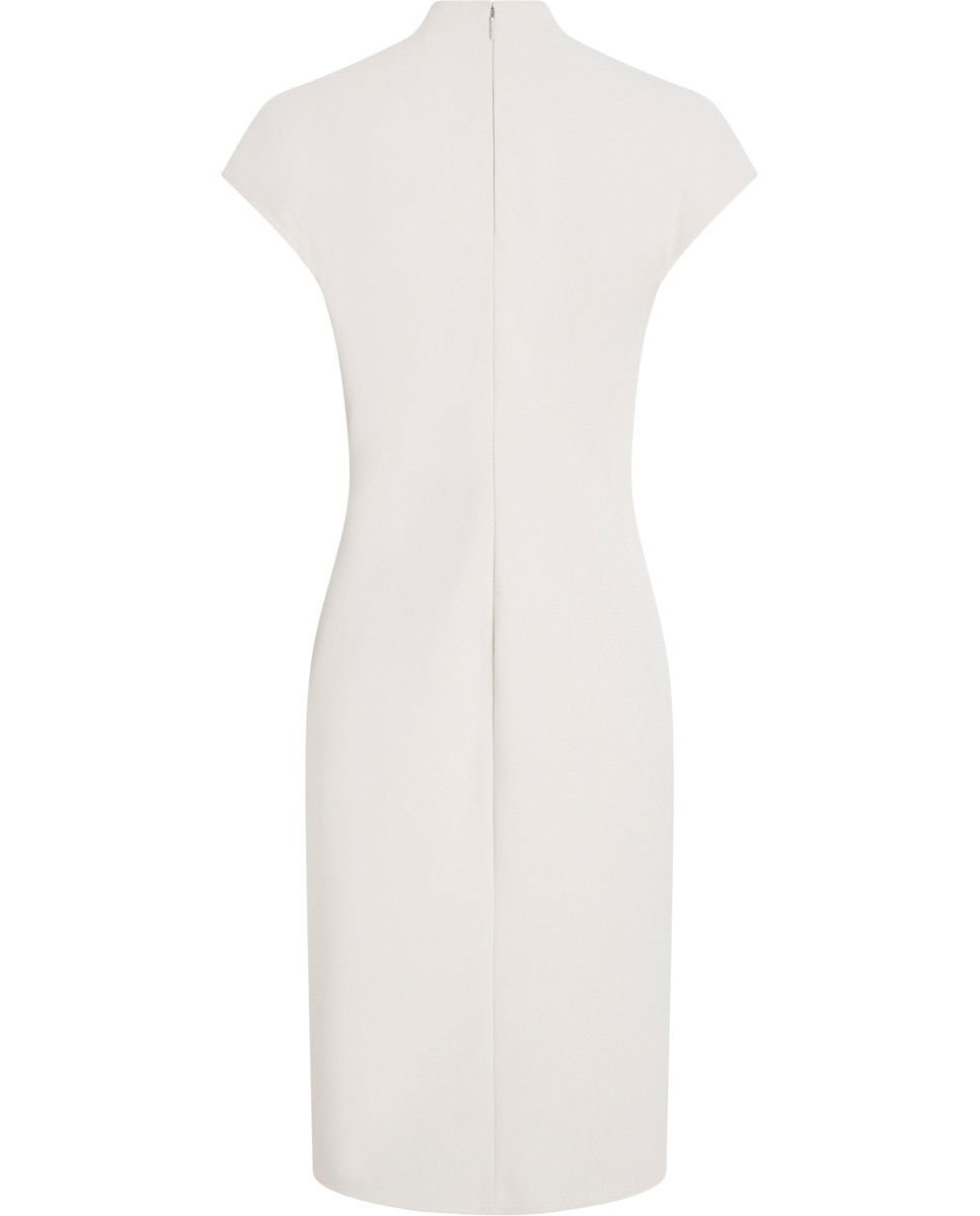 Vestido Curto de Crepe Branco-5