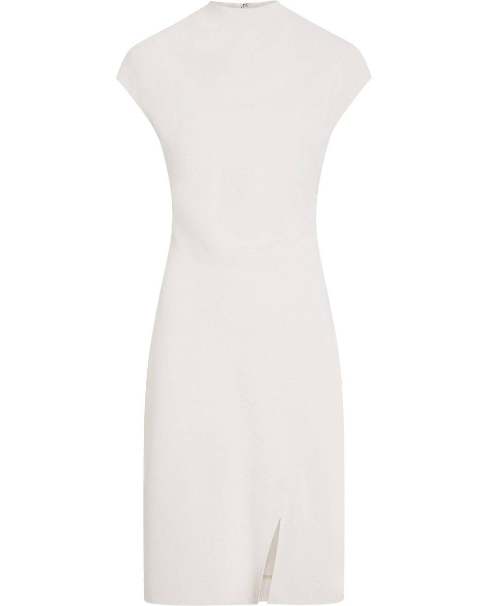 Vestido Curto de Crepe Branco-4